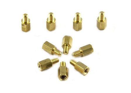 Brass Stud M4x8+6 - 10 Pack
