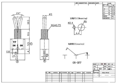 SPST Toggle Switch