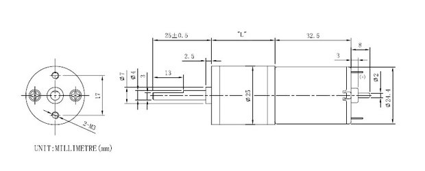 DC Motor - 25mm - 6V - 650RPM