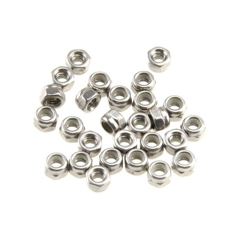 Nylon lock nut 4mm - 50 Pack