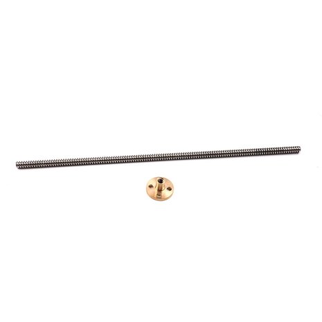 T6 - I256mm Lead Screw And Brass Flange Nut Set